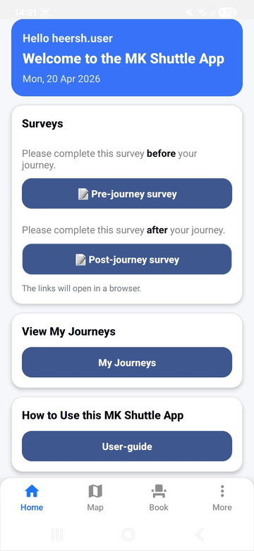 Transport platform mobile app walkthrough GIF